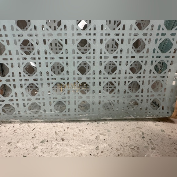 Spartina 449 Aqua and Beige Cosmetic Case - Picture 3 of 9